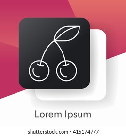 fruits cherry line icon