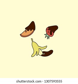 fruits in chocolate vector