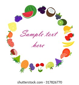 Fruits circle with space for your text.