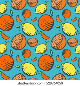 Fruits citrus seamless pattern vector color grapefruit wallpaper.
