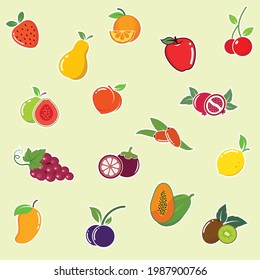fruits clipart set vector illustration design template web