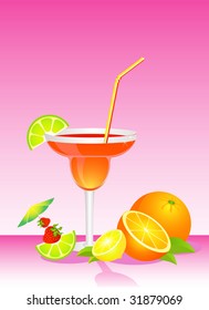 Fruits cocktail with fruits