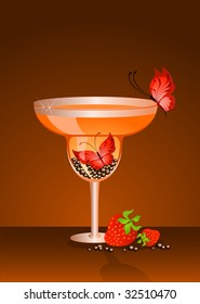Fruits cocktail with fruits