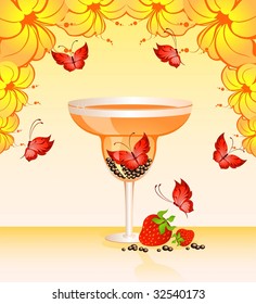 Fruits cocktail with fruits