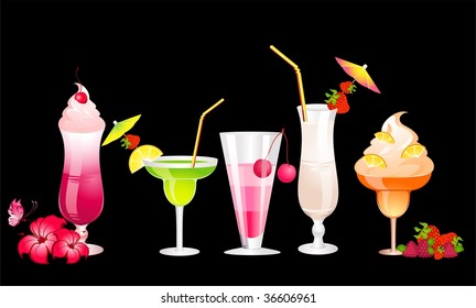 Fruits cocktail with fruits