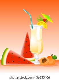 fruits cocktail with fruits
