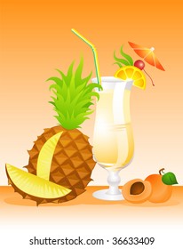 fruits cocktail with fruits