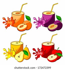 Fruits cocktail set.