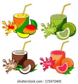 Fruits cocktail set.