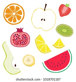 FRUITS COCKTAIL - vector hand drawn illustration