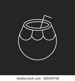 fruits coconut juice line icon