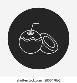 fruits coconut line icon