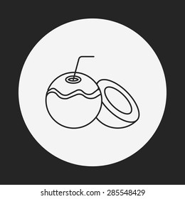 fruits coconut line icon