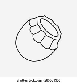 fruits coconut line icon
