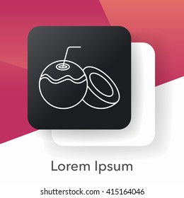 fruits coconut line icon