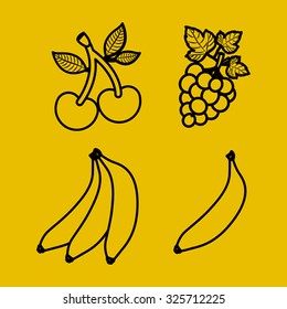 Fruits  collection design over green background, vector illustration eps 10