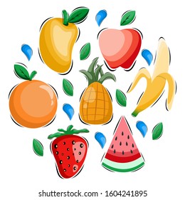 fruits collection design vector premium