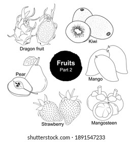 kiwi and pear coloring pages