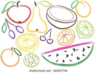 fruits collection sketch