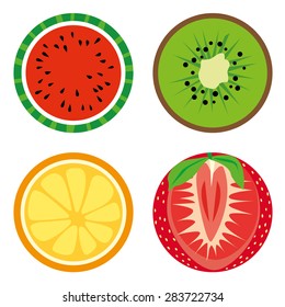 Fruits collection. Vector icons.