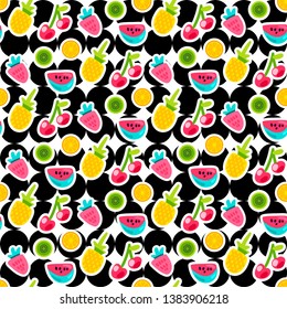 Fruits color seamless vector pattern