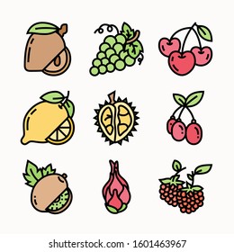 Fruits of Color vector icons