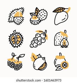 Fruits of Color vector icons
