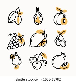 Fruits of Color vector icons