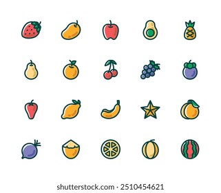 Fruits Colored Icon. Food and Drink Icon Theme.