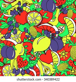 Fruits colorful seamless pattern for your design, art or package