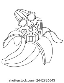 FRUITS coloring book page for kids