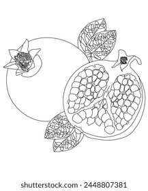 fruits coloring book page for kids
