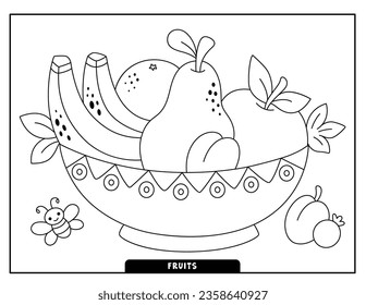 Fruits coloring pages for kids