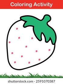 Fruits colouring activity worksheet for children