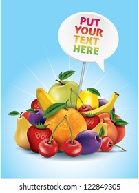 Fruits composition with text place holder