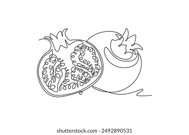 Fruits concept. Single line draw design vector graphic illustration.