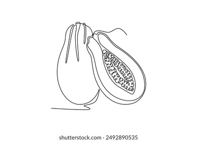 Fruits concept. Single line draw design vector graphic illustration.