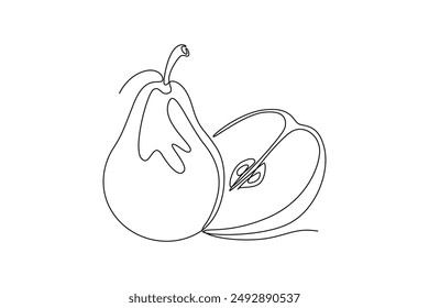 Fruits concept. Single line draw design vector graphic illustration.