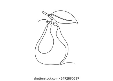 Fruits concept. Single line draw design vector graphic illustration.