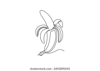 Concepto de frutas. Ilustración gráfica de Vector de diseño de línea única.