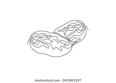 Fruits concept. Single line draw design vector graphic illustration.