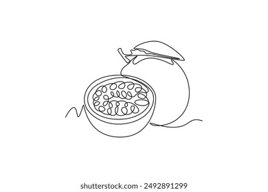 Fruits concept. Single line draw design vector graphic illustration.