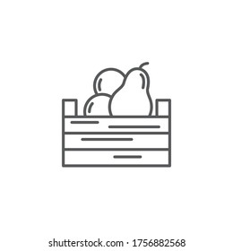Símbolo de icono vectorial de caja de crías de frutas aislado en fondo blanco