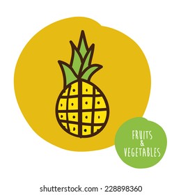 fruits cute graphic design , vector illustration