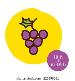 fruits cute graphic design , vector illustration
