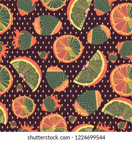 Fruits dark background