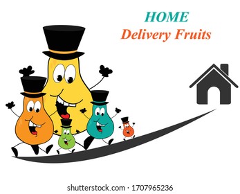 fruits delivery - vector illustration