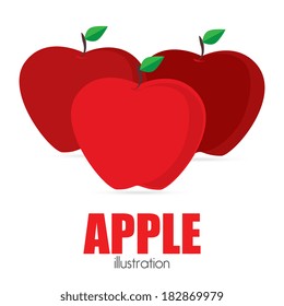 Fruits design over apple background, vector illustration