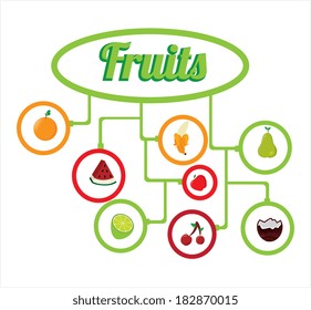 Fruits design over beige background, vector illustration