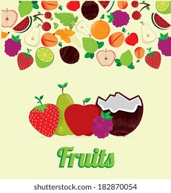 Fruits design over beige background, vector illustration